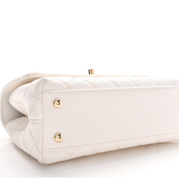 BRAND NEW 2023! Coco Chanel chain handle white caviar handbag! - Picture 5 of 5
